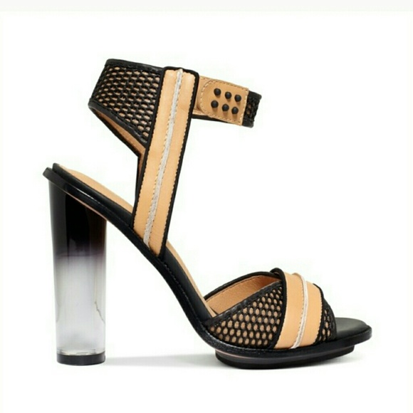 L. A. M. B. Shoes - LAMB “Carter” Lucite Heel Leather Sandals